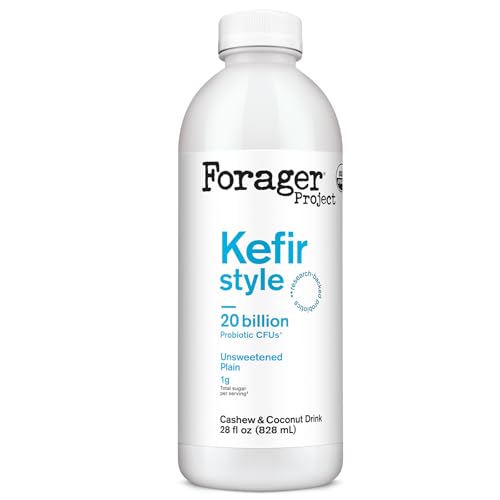 Forager Project Probiotic Drinkable Cashewmilk Yogurt, Unsweetened Plain, 28-Ounce