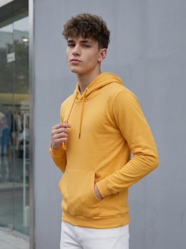 Image of HOODMASTER Unisex Fleece Hoodie Sweatshirt with Pockets Full Sleeves Regular Fit Solid Pattern Hooded Neck and Standard Length | Hoodies for Men & Women