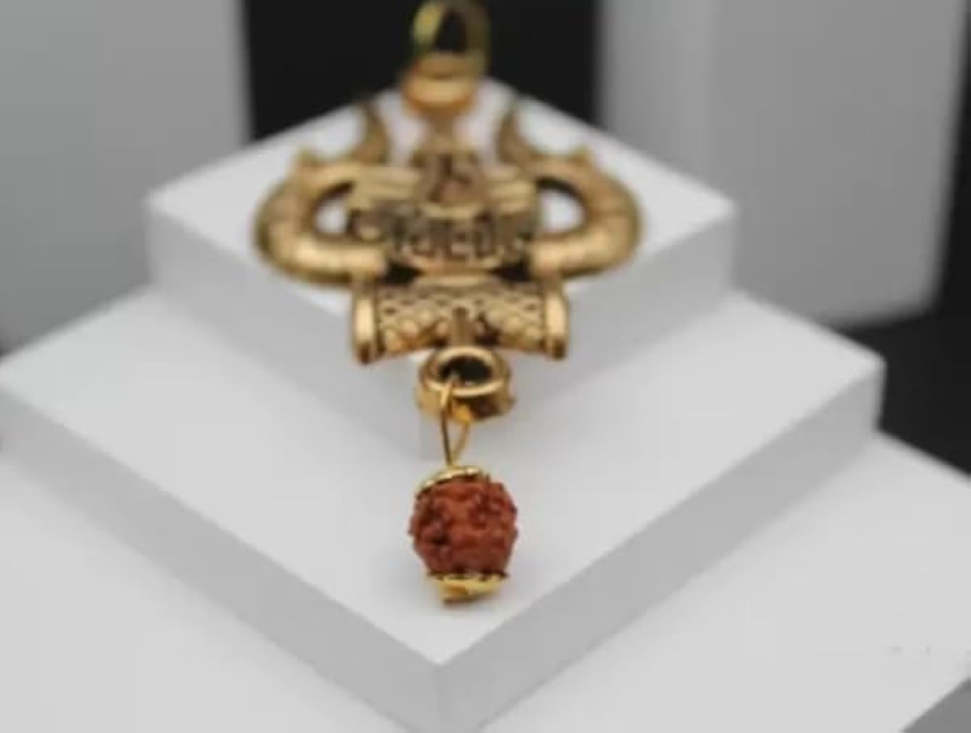 RudraGallery Rudraksha Mala with Trishul Pendant