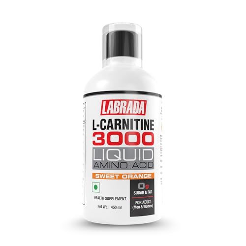 Labrada L-Carnitine 450 Ml |3000 Mg Liquid Amino Acid With 0 G Sugar (30 Servings,Sweet Orange),1 Count