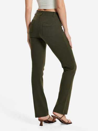 Image of Yogipace,Belt Loops,Women's Petite /Regular /Tall Straight Leg Yoga Dress Pants