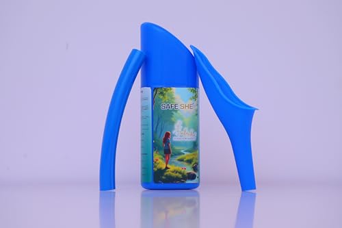 Image of SAFESHE (blue) - Female Urination Device | Standing, Re-Usable, Portable, Hand Held | Pee Funnel | Woman | Girls | Dirty Toilets | Travelling | Knee Pain | Back Pain | Joint Pain | Arthritis | Non Hygienic Toilets | UTI | Pregnancy | Out Door |