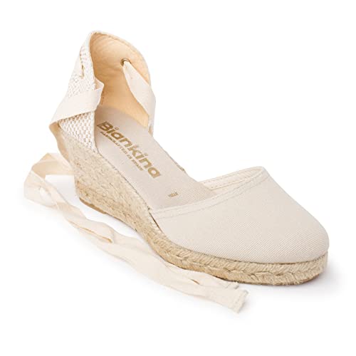 Sevilla Authentic Spanish Espadrille Wedge Sandals for Women - Sustainable, Eco Friendly, Vegan Shoes. Classic Style, Organic Cotton Canvas Upper, Comfy Insole, Jute Midsole, Rubber Sole. Made in Spain2