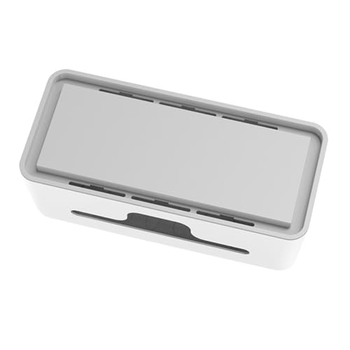 Garneck Organizador de Cables Ligero y Multiusos Blanco Caja de Almacenamiento para Enchufes Amplia Abertura Frontal y Salidas Laterales Contenedor Práctico para Escritorio y Oficina