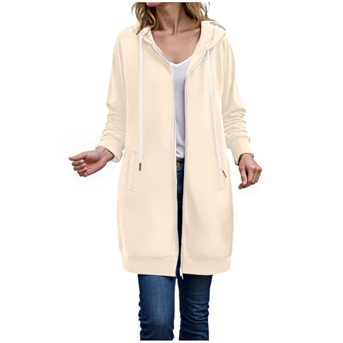 Wateresty Long Zip Up Hoodie Women Oversized Fleece Hoodies Long Tunic Jacket Casual Fall Winter Coat Clothes with Pockets2