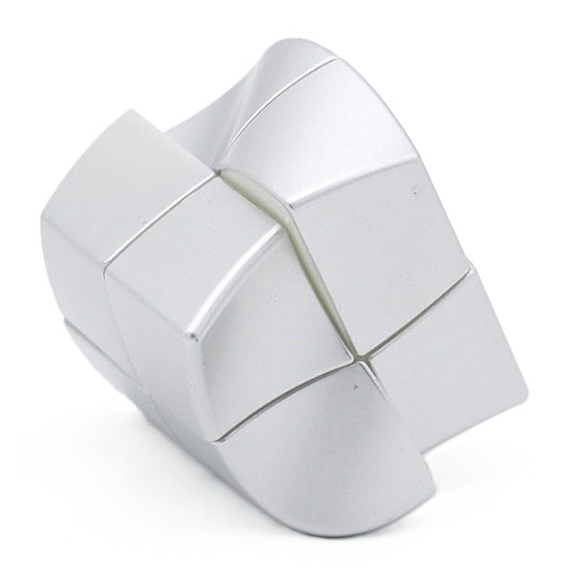 Image of YJ YuanFang 2x2 Shape Mod Speed Cube | Metallic Silver Wave Design | Unique 2x2x2 Shape Modification for Collectors and Puzzle Enthusiasts