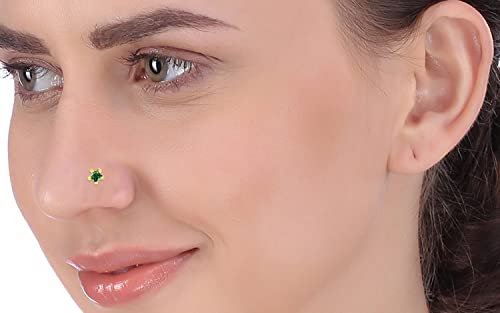 Star Shape Black Diamond 14K Pure Yellow Gold Nose Pins Studs Diamond Nose Pins For Women And Girl