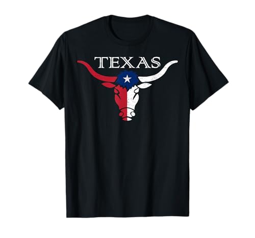 T-shirt vintage Texas Longhorn con bandiera toro Maglietta