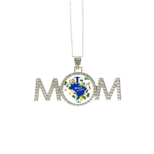 Cartes du Brésil pendentif et collier Mont Corcovado pour maman et grand-mère