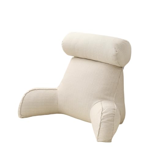 Oceanight背もたれ用 座椅子 枕付き 低反発 レスト腰楽 背もたれ テレビ枕 腰枕 背中 ソファ用枕 用枕 背凭れ 読書/テレビ/映画鑑賞/ゲーム ビーズクッション プレゼント ベッド 背もたれ 就寝前 くつろぎ (アイボリーホワイト) [並行輸入品]のサムネイル