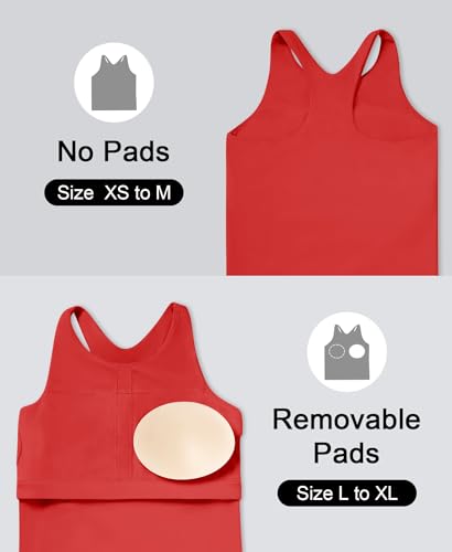 Image of DOCUMO Girls Tank Tops Double Lined Racerback Crop Tops for Kids Sleeveless Workout Tops for Dance, Yoga, Running, Sports