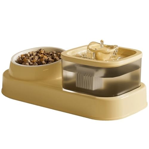 HUANGTNG Pet Automatic Waterer Cats Feeder Food Container Bowl Automatic Water Fountain 2 in 1 Pet Large Dog Water Feeder