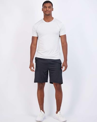 Image of Real Essentials 5 Pack: Men's Dry-Fit Moisture Wicking Active Athletic Performance Crew T-Shirt