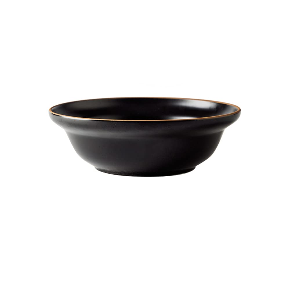 Tazón de cerámica de Gran tamaño, tazón de Sopa Grande, Ensalada, tazón de Sopa, tazón de Fruta, tazón de Sopa Creativo,Negro