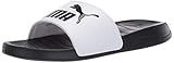 PUMA unisex adult Popcat Slide Sandal, Black/White, 10 US