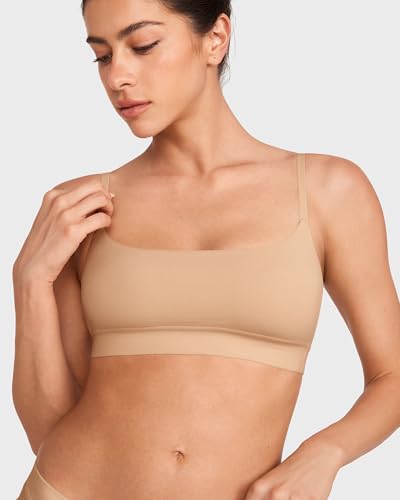 INLYRIC Women's Cotton Bralette - Wireless Unlined Sleep Comfortable Seamless Cami Bra2