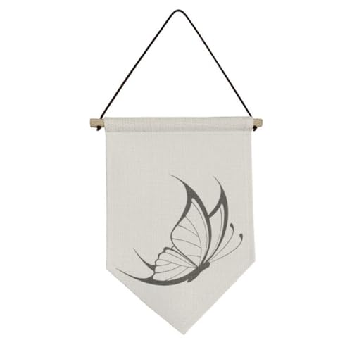 Drapeau simple vintage en toile noire pour habiller un mur vide