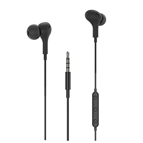 eMorevalue Earbuds Noise Cancelling Magnetic Earphone Headphones for Galaxy A14 5G / A13 5G / A13 / A23 / A12 / A51 / A52 5G / A71 / A03S (A- Black)