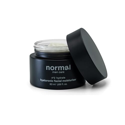 NORMAL MENCARE Crema Hidratante Facial para Hombre, con Acido Hialurónico, 50 ml, Fórmula Natural y Vegana, apta para Piel Sensible, Previene el envejecimiento, Mejora la textura de piel suave y firme