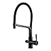 3 Vías Grifo Cocina Osmosis Grifería Filtro Agua Grifos de Fregadero Giratorio con caño, Pulverizador de doble función para purificador de filtro de agua y fregadero de cocina (Color : Negro)