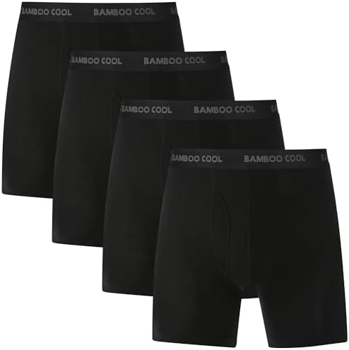 BAMBOO COOL Men’s Underwear boxer briefs Soft Comfortable Bamboo Viscose Underwear Trunks (4 or 7 Pack)