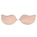 HDE Women's Reusable Strapless Bra Push Up Backless Stick On Deluxe Adhesive Bra (Nude [Improved Adhesive], Size D)