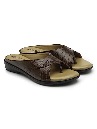 Image of AROOM Leather Comfortable & Stylish Sandals For Women & Girls