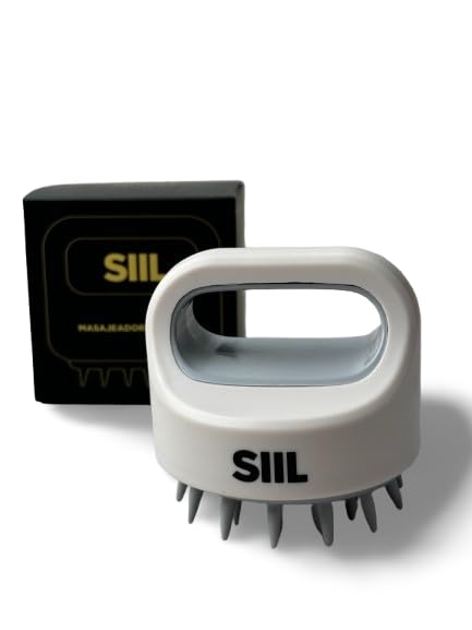 Masajeador de Silicona SIIL para Cuero Cabelludo y Piel | Estimula Circulación y Crecimiento Capilar | Exfoliación Suave | Uso en Seco y Ducha | Unisex