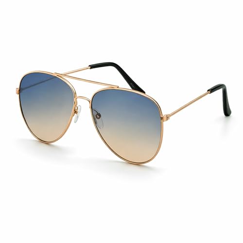 Image of OWL Aviator Pilot Sunglasses for Women and Men Size Medium Gold, Black, Silver, Bronze, Colorful Metal Frame