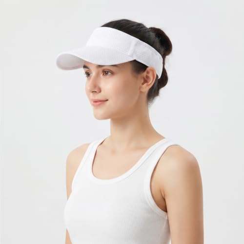 Image of 5 Pack Cooling Quick Dry Sun Visors, Unisex Empty Top Breathable Sun Protection Mesh Hats for Outdoor Activities