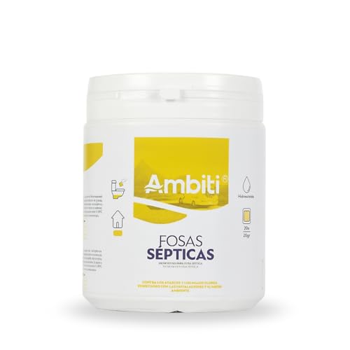 Ambiti Fosas Sépticas | Activador Enzimático Biológico en Monodosis | 20 Bolsitas Solubles de 20 g | Limpieza y Mantenimiento de Fosas y Desagües | Elimina Malos Olores y Evita Atascos