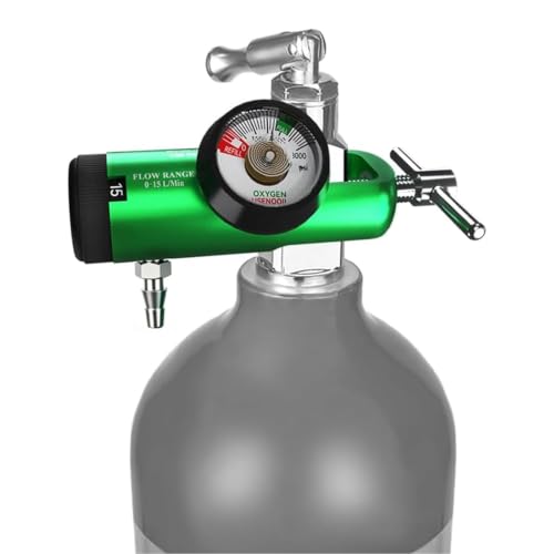 Oxygen Regulator for Oxygen Tank CGA870 Connection Dual Brass Barb Outlet