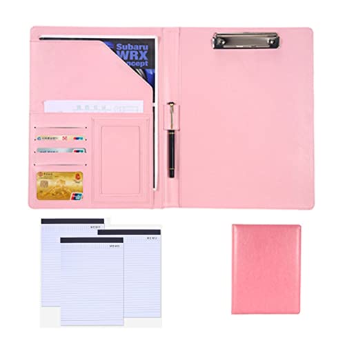 Porte documents A4 en cuir rose avec bloc-notes rechargeable 25 pages - 2