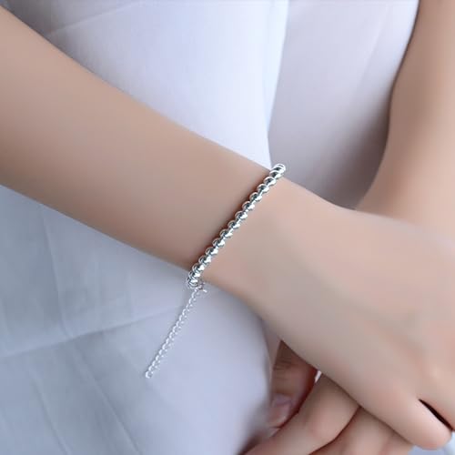 ZKXYFFS Bead Chain Bracelet for Women 925 Sterling Silver Beads Bangle Bracelet Transfer Lucky Cuff Bracelet Adjustable Charm Fashion Women Jewelry Fidget Bracelet for Anxiety Jewelry Friendship Gift2