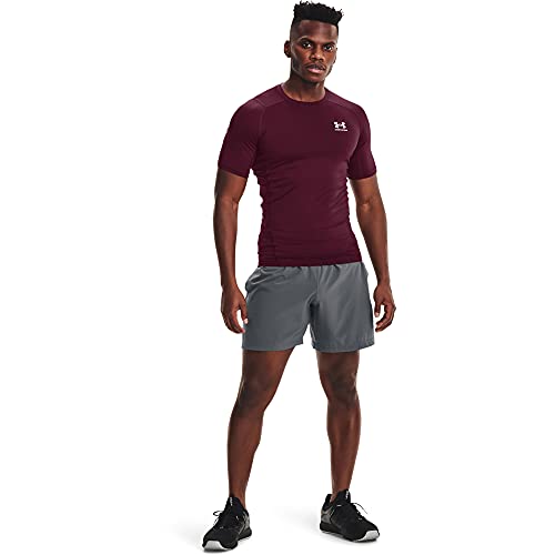 Under Armour Men's Armour HeatGear Compression Short-Sleeve T-Shirt , Maroon (609)/White, Large Tall3