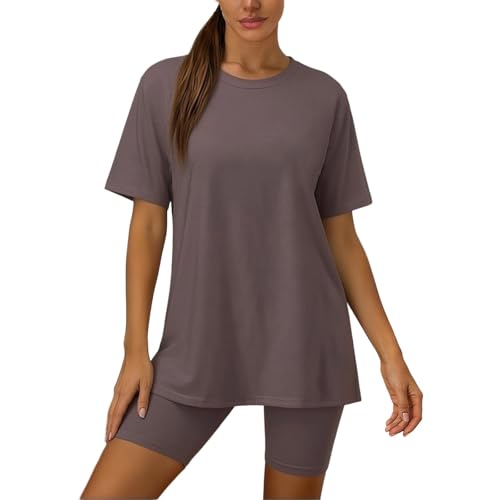 Tenue de sport femme t-shirt manches courtes short de running cycliste pour fitness