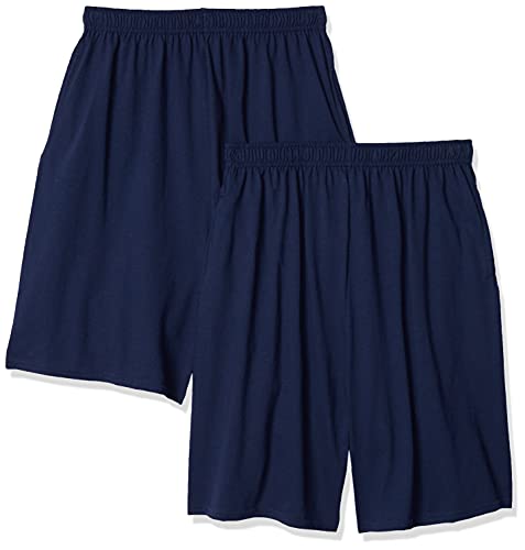 Hanes boys Jersey Short (Pack of 2) Tank Top, Navy, X-Large US