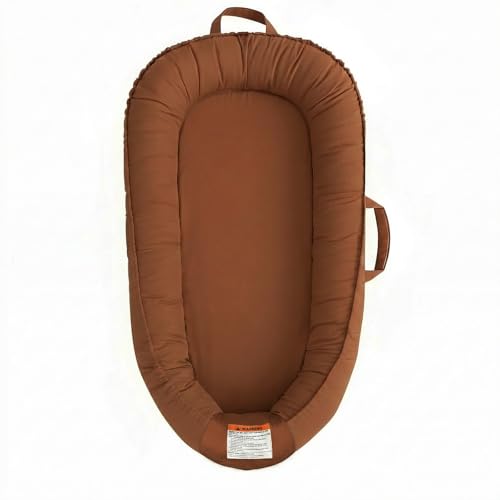 Image of Baby Lounger - Infant Lounger for Newborn 0-24 Months, Pure Cotton Breathable Baby Nest Lounger, Newborn Essentials for Baby Boys & Girls, Portable Baby Lounger for Home and Travel