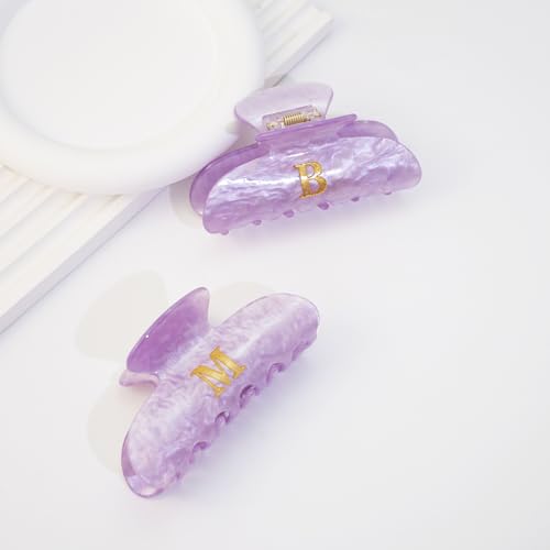 Image of Initial Cute Hair Clips - Purple Letter Elegant Hair Claw Clips, Fashion Glitter Claw Clips Durable Hair Clips, Wedding Gift, Bridesmaid Gifts, Birthday Gifts, Christmas Gift, Letter J