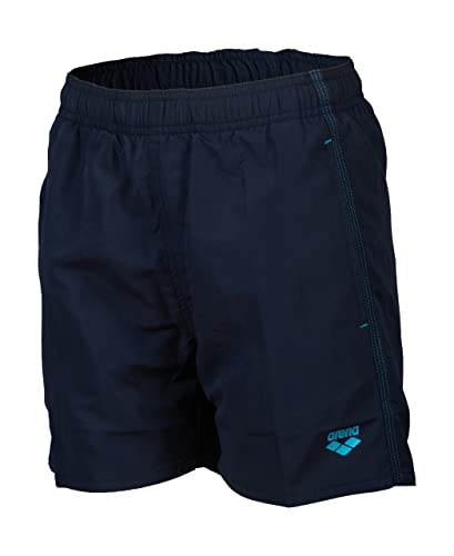 Arena Jungen Boys' Beach Boxer Solid Swim Trunks, Navy-Turquoise, 164 EU