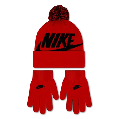 Image of Nike boys Sportswear Pom Beanie and Glove Set