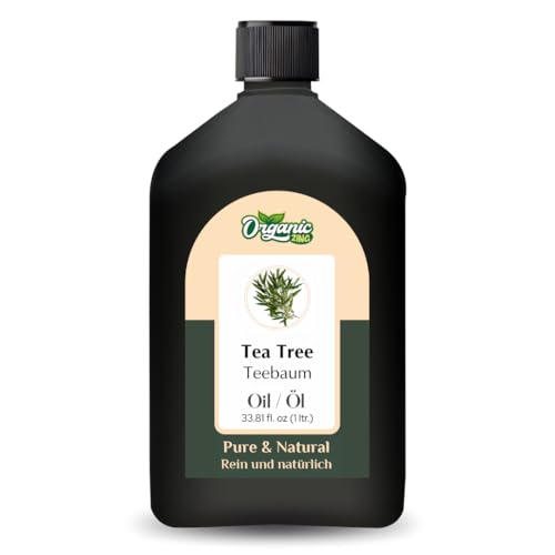 Organic Zing Aceite de árbol de té (Melaleuca Alternifolia), aceite esencial puro y natural para aroma, difusores, cuidado del cabello y cuidado del cabello, 1000 ml