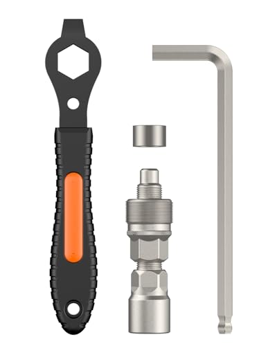 Pawfly Upgraded Bicycle Crank Puller Bike Crank Removal Tool with Wrench & Top Cap Bottom Bracket Tool Crank Puller Bike Tool Bike Repair Kit for Square Taper Shimano & ISIS Splined Crank Arm