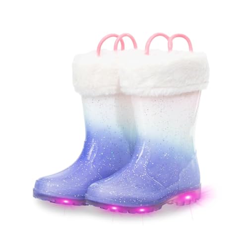 EUXTERPA Toddler Light Up Rain Boots