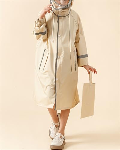 Cromoncent Boys Girls Long Raincoat with Hood and Backpack Position for Children, 6-16 Years3