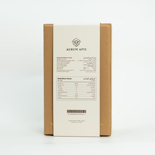 Image of Aurum Apis Raw Kyrgyzstani Barberry Honey, 100% Raw & Unfiltered Pure Honey, Hand Harvested Organic Honey, Non-GMO, Unprocessed Certified Organic Honey from Barberry Plant- 1kg Honey Jar