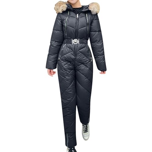 Combinaison de ski grise pour femme en taille L avec col amovible