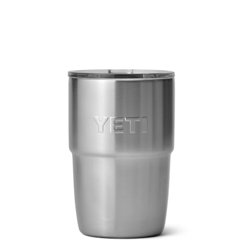 YETI Rambler Stackable Cup with Durasip Ceramic Lining, Vacuum Insulated, Stainless Steel Cup with Magslider Lid, Stainless Steel, 8 oz (236 ml)