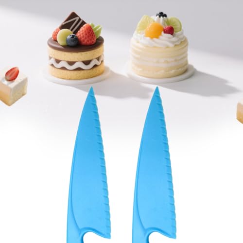 Plastic Serrated Cake Knife Salad Lettuce Knife Bread Pie Pastry Cutter Server Leveller Kitchen Baking Tool (2 Pieces) - Image 6