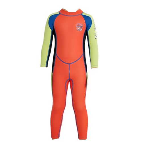Monos Húmedos Niño Traje de Buceo Térmico De Una Pieza 2.5mm Neopreno Natación Deportes Acuáticos Naranja 3-4 Años